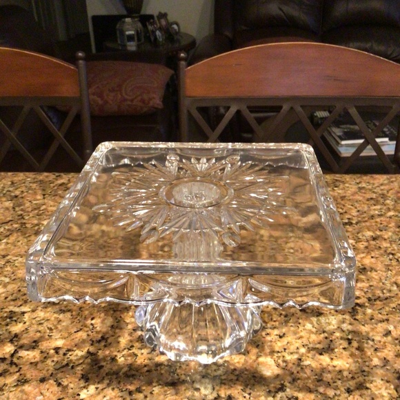 VINTAGE GODINGER LEAD CRYSTAL 8 INCH & 10 INCH PEDESTAL CAKE PLATES $60 - Picture 4 of 9